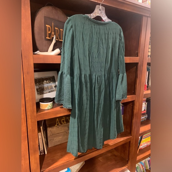 Knox Rose Teal Embroidered Boho Tunic Blouse Flowy Peasant Top Women's Small - Picture 5 of 7